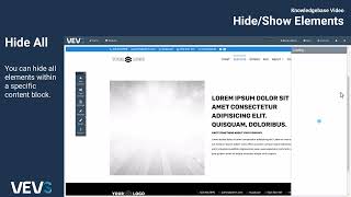 How To Hide & Show Elements In A Content Block Using Vevs Website Builder