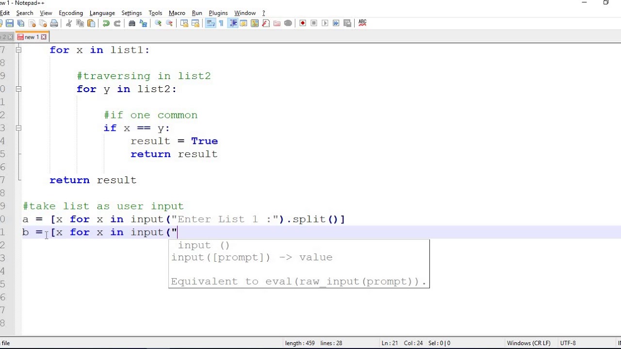 Python Program - To take two lists and returns True if they have at least one common member - YouTube Python Program - To Take Two Lists And Returns True If They Have At Least One Common Member - Youtube