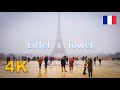 Snowfall in Paris 2021 - Trocadero , View of Eiffel Tower