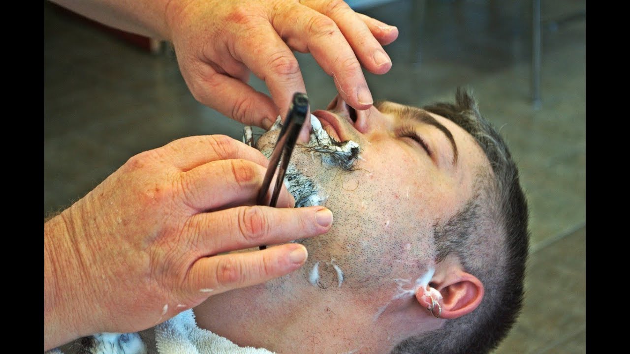 Haircut and Straight Razor Shave at Trenton Barber & Beauty - YouTube