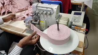 Neck piping Make by Over Lock Machine #Neck #Tee_shirt
