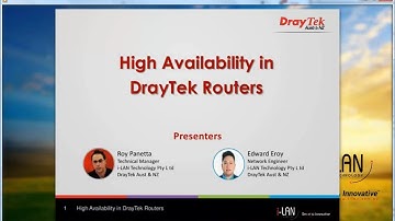 Webinar  -  High Availability in DrayTek Routers