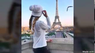 صور بنات امام  برج ايفل مع اغنية فرنسية جميلة