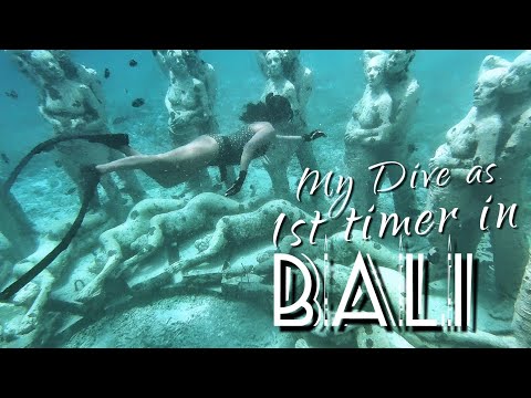 Dive at the Creepy underwater statues | First time in Bali Indonesia |