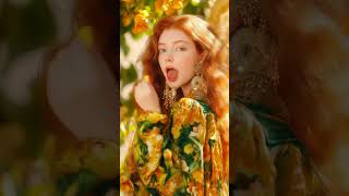 Beautiful Red Head Girl Licking Candy