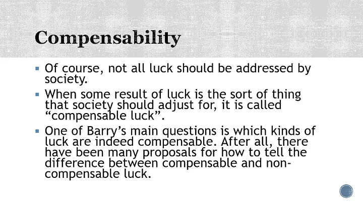 Barry   Luck Egalitarianism