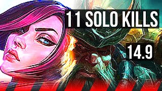 FIORA vs GANGPLANK (TOP) | 11 solo kills, Legendary, 14/2/3, 500+ games | EUW Diamond | 14.9