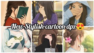 ✨ New Cartoon Hidden Face Girls DPZ 💖 | Aesthetic & Stylish Profile Pictures 🌸 screenshot 2