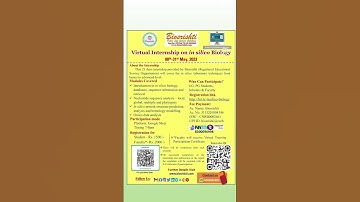 Biosrishti Virtual Internship on in silico Biology | http://bit.ly/insilico-biology
