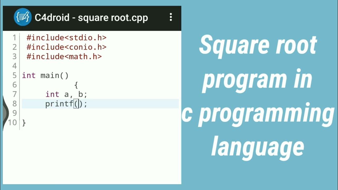 CodeSutra : Square root program in c programming language | using math ...
