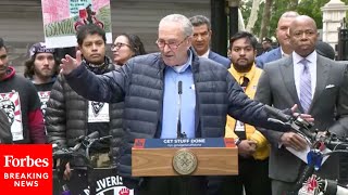 JUST IN: New Help For NYC Delivery Workers Announced By Adams, Schumer