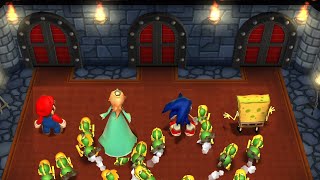Mario Party 9 Step It Up - Mario vs Sonic vs Spongebob vs Rosalina (Master CPU)