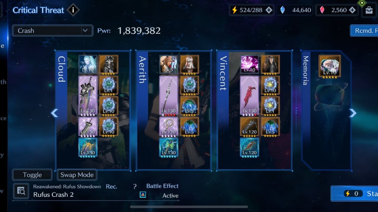 Final Fantasy 7 EverCrisis Rufus crash 2-Ice team 