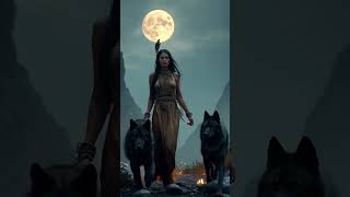 Mulher Com Dois Lobos ianaveia  inteligenciaartificial