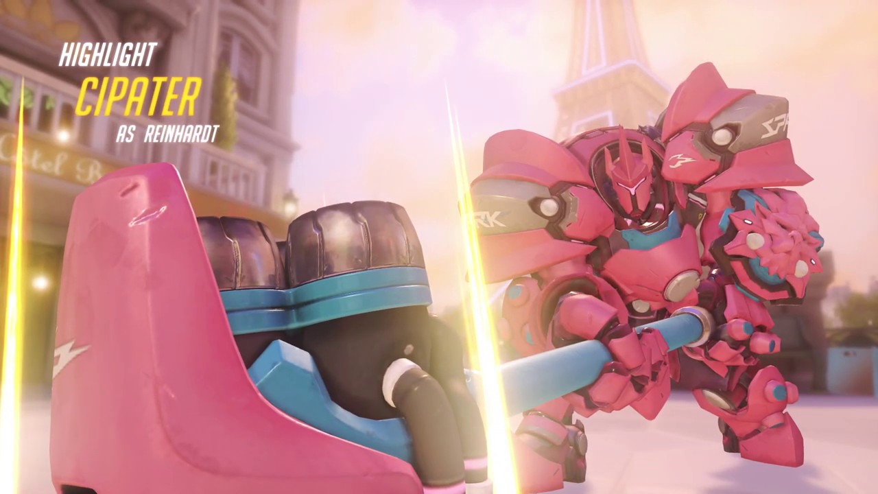 Overwatch - Paris - Mystery Heroes - Reinhardt Highlight - swing that big boy