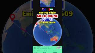 Melbourne to Dubai Flight Route with Emirates EK409 | Airbus A380-842 