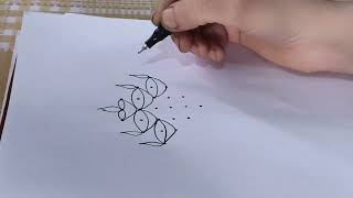 Easy diya rangoli drawing #easyrangoli #indianart #drawing #mugguludesigns #kolamdesigns 