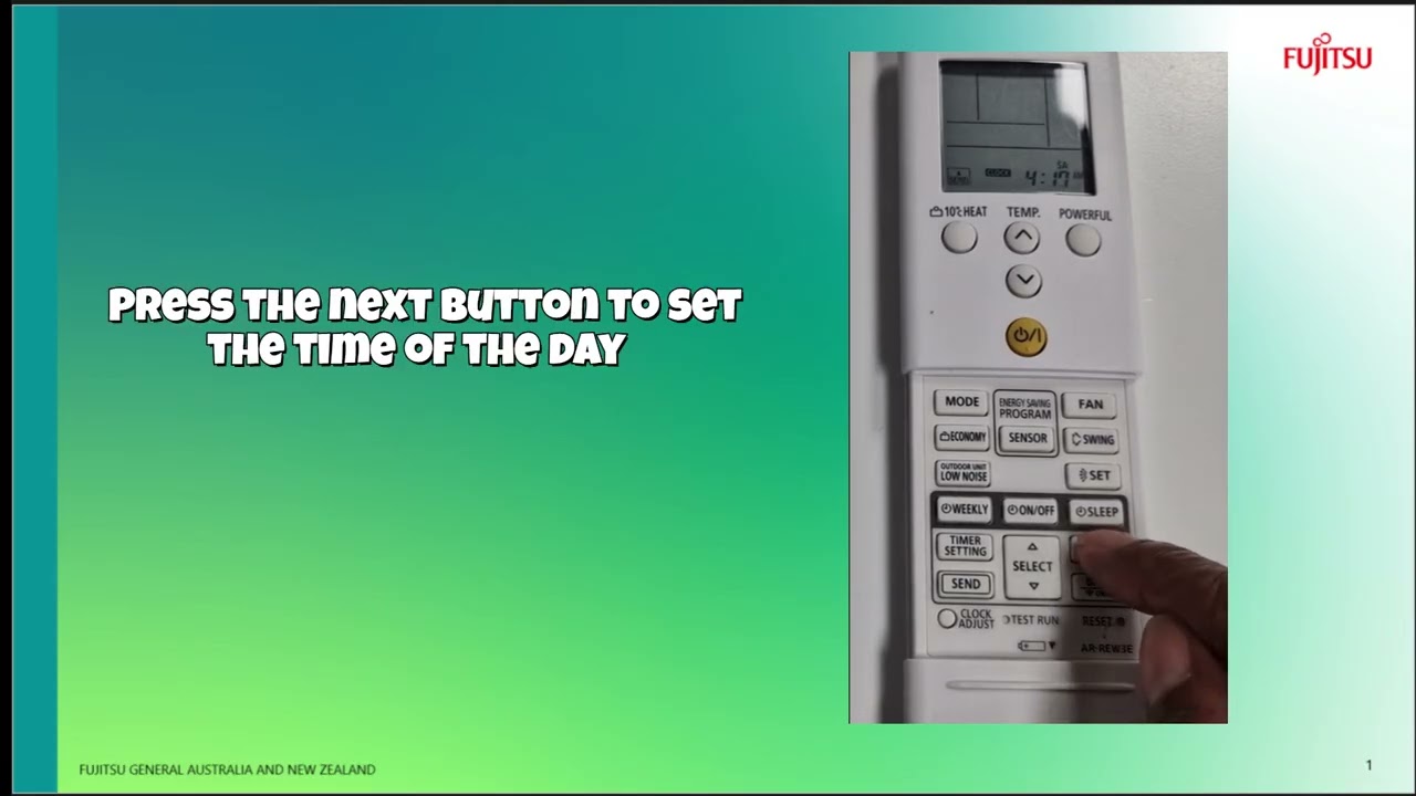 Fujitsu General Airtage - wireless remote controller time setting