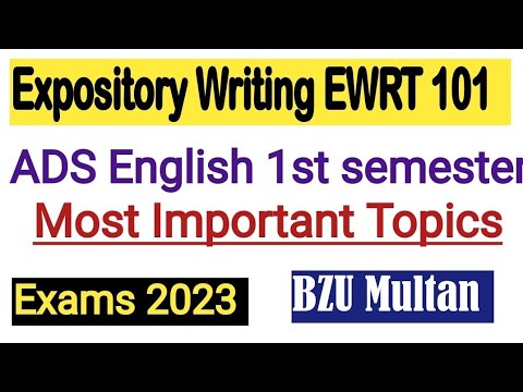 Expository writing ADS ADP English Bs Bzu Multan Guess Exams2023 paper ...