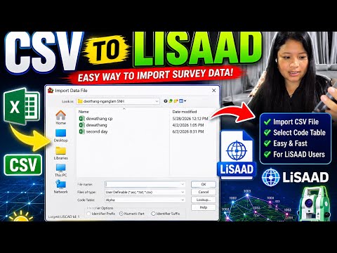 How to Import a CSV File into LISCAD | Step-by-Step method #surveyandliscad @ChalipaUgyen-vblog