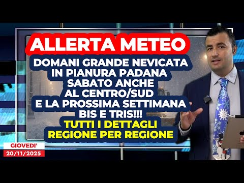 Allerta Meteo, domani grande nevicata in pianura al Nord. Sabato anche al Centro/Sud! Le MAPPE!!!