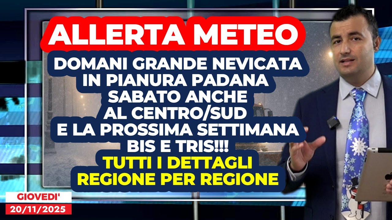 Allerta Meteo, domani grande nevicata in pianura al Nord. Sabato anche al Centro/Sud! Le MAPPE!!!