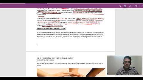 ICSI CS PROFESSIONAL RESOLUTION OF CORPORATE DISPUTE Chapter 1 Shareholder Democracy Part 2