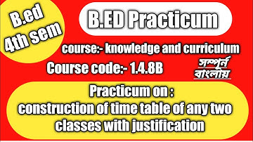 Construction of time table of any two classes with justification