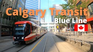 Calgary Transit CTrain | Blue Line LRT Time Lapse | Full Train Journey | Train in Canada | 4K