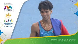 Emotional scenes as Chhun Bunthorn wins Cambodia's maiden Athletics gold medal! | SEA Games 2023
