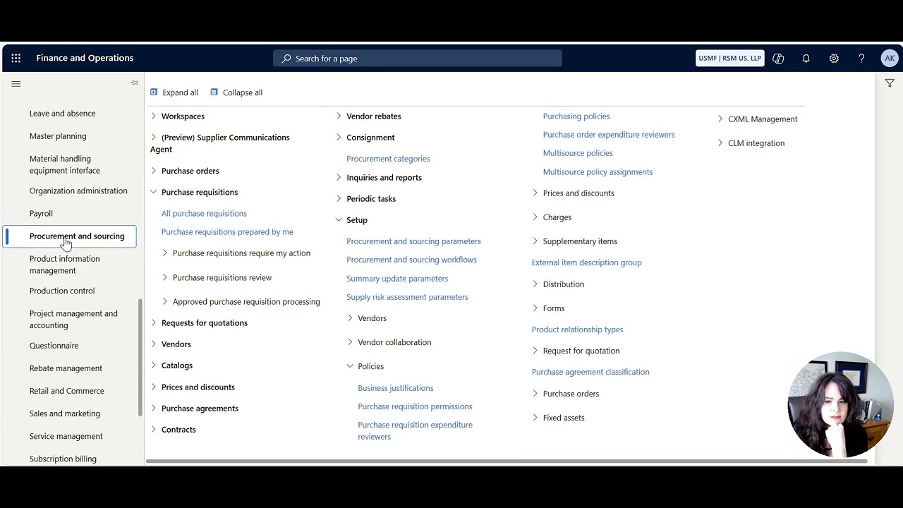 How to control which procurement categories a user can see when creating a Purchase Requisition