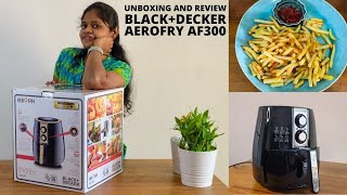 Black + Decker AerOfry Air Fryer, 1500 Watt, 4 Liters, Black