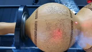 Round Gourd art Carving With a 6090 130cm*90cm Laser Engraver Cutter
