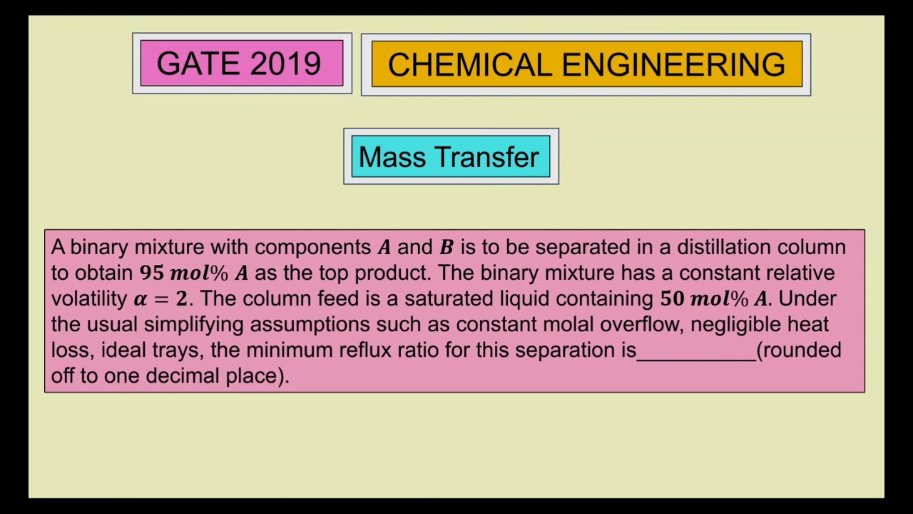 A binary mixture with components A and B is to be separated in a ...