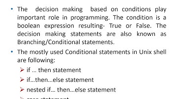 CS 303 6.6 Conditional statements in Shell Programming in Unix By Baldev Ram Mali