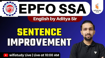 EPFO SSA 2023 Preparation | English by Aditya Sir | Sentence Improvement