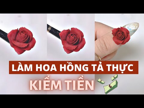 Video Làm hoa hồng tả thực kiếm tiền - Học làm hoa bột nails - youtube
