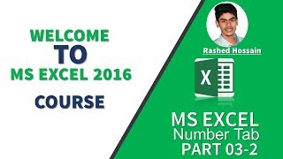 MS Excel Number Tab - PART 3- 2part || Microsoft Excel 2016 Full Course for Beginners