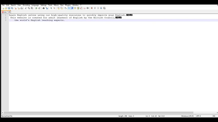 Notepad++ How to show All Characters