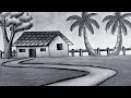 How to draw house 🏠 prakratik drishya chitra banana sikhayen | house drawing 