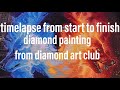 Timelapse from start to finish completed diamond painting Diamond Art Club. DAC wolves Inner Fight.