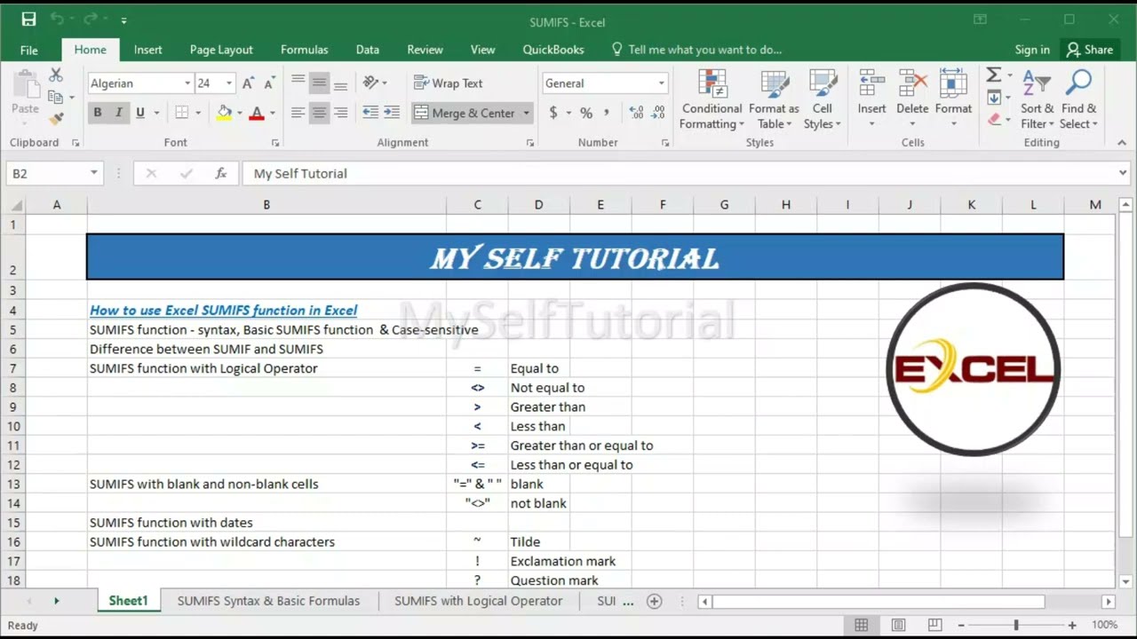 How to use SUMIFS function in Excel -Part - 1 Basic SUMIFS & Case-sensitive                  