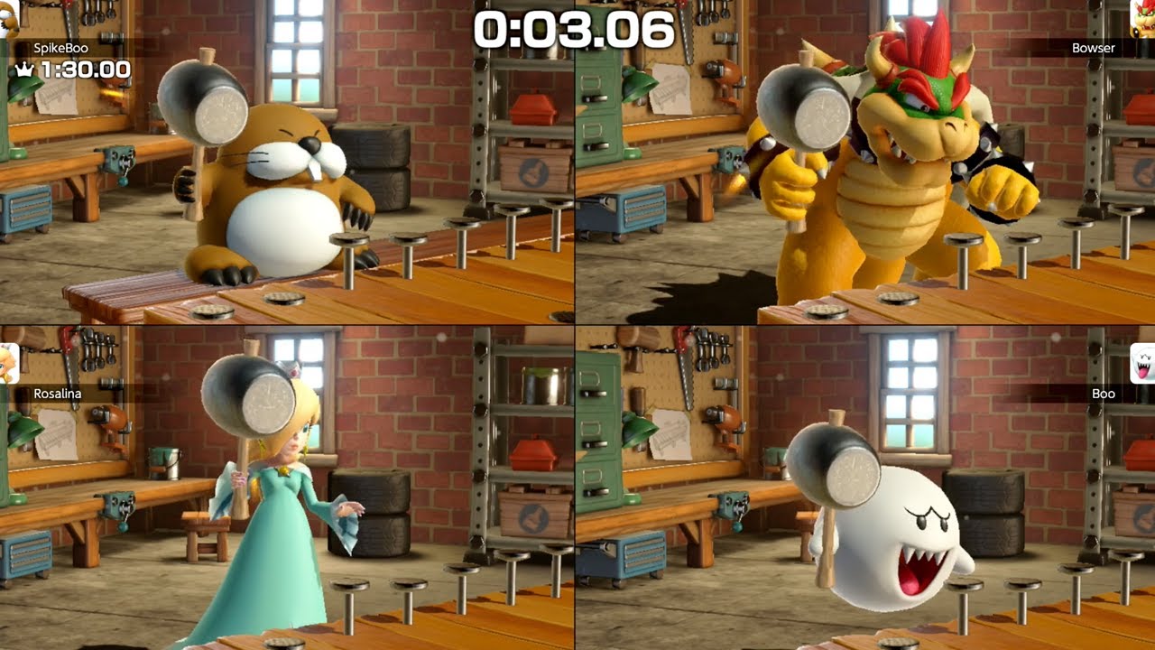 Super Mario Party Jamboree Minigames - Monty Mole vs Rosalina vs Bowser vs Boo