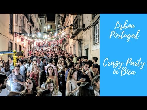 Lisbon Portugal (Crazy Party in Bica) NUTS!