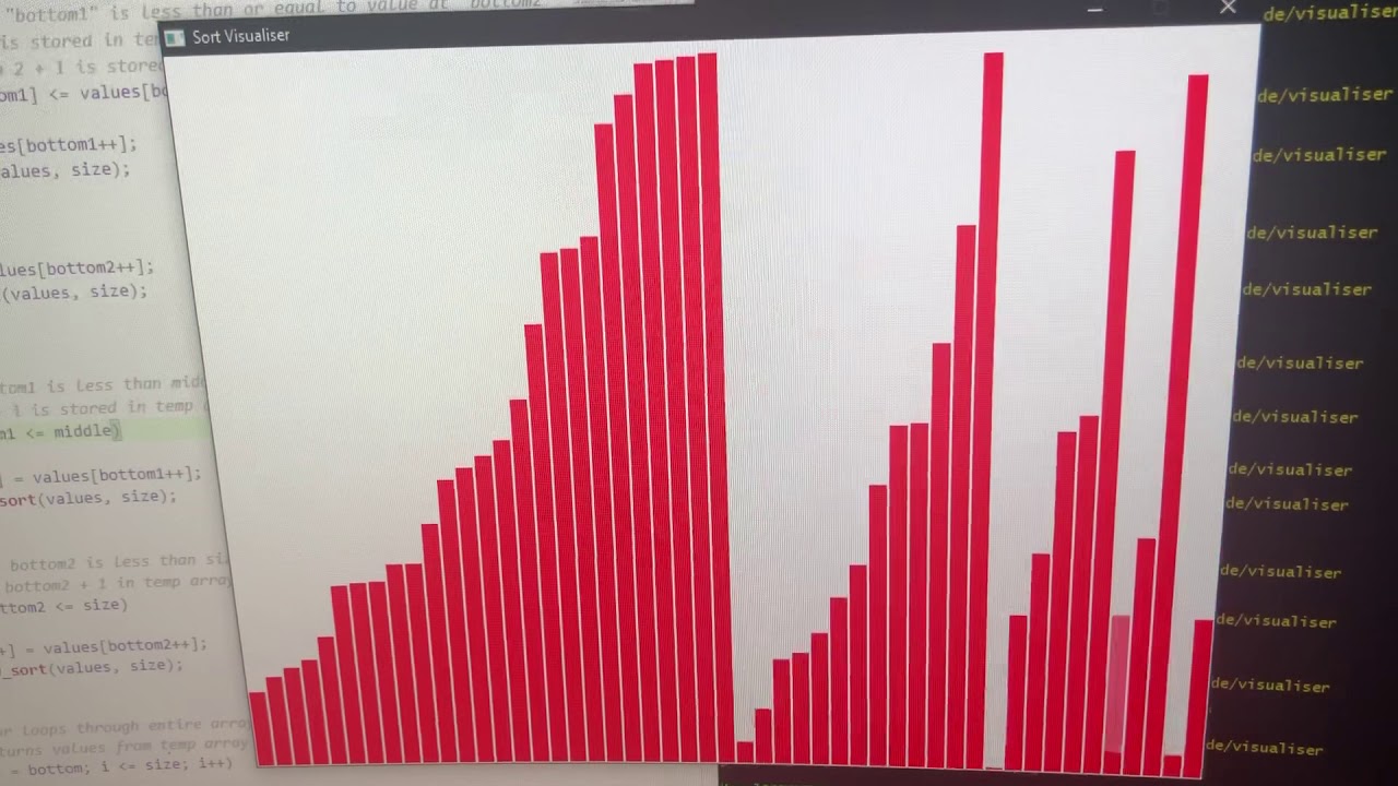 Mege Sort Visualisation Merge Sort visualisation - 200 values - YouTube