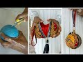 DIY no sew Ankara round purse out of plastic ball
