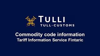 Commodity code information Fintaric