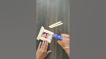 easy diy photo frame making with pop stick #shorts #diy