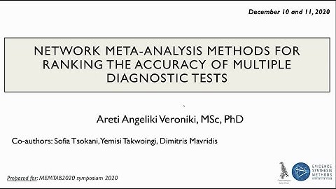 NETWORK META-ANALYSIS METHODS FOR RANKING THE ACCURACY OF MULTIPLE DIAGNOSTIC TESTS