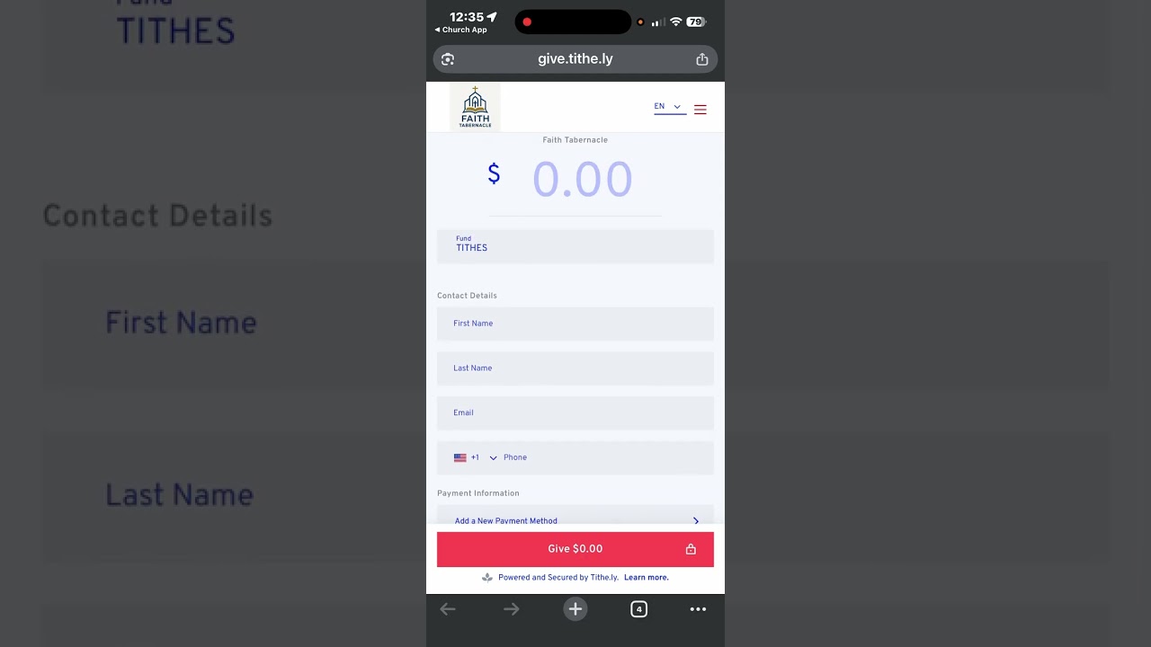 Help with Giving on the church app! 